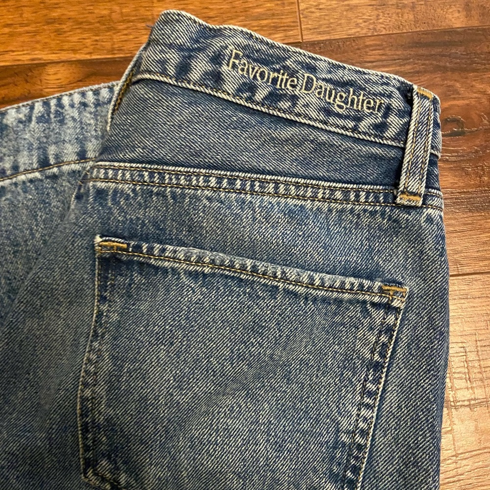 Favorite Daughter The Oliver Ultimate Baggy Wide Leg Jeans Sz 24 Button Austin - Picture 12 of 14